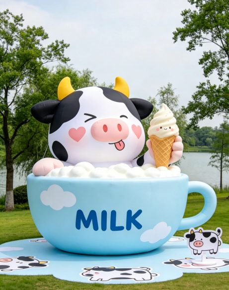 美怡乐奶牛IP·MILK杯冰淇淋美陈主视觉